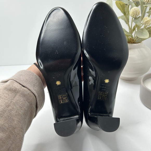 Stuart Weitzman Vida Patent Chunky Block Heel Pumps Black SG204 Women 9.5B NWOB - Picture 9 of 11